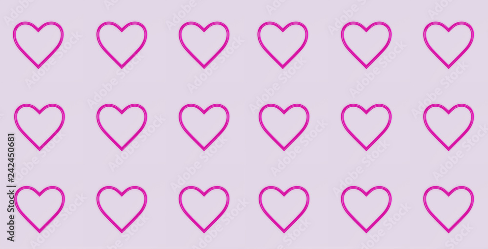 Glass pink hearts