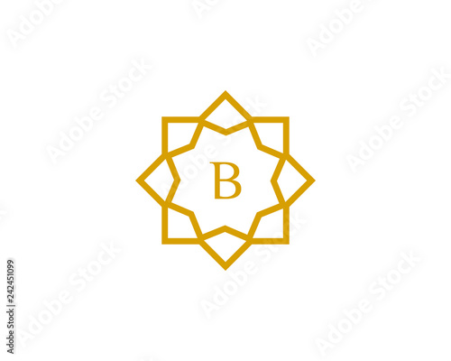 B initial letter logo with luxury ornament