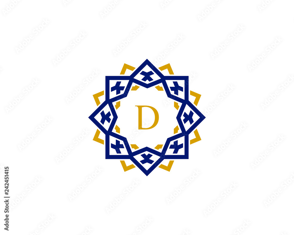 D initial letter logo with luxury ornament D initial letter logo with luxury ornament