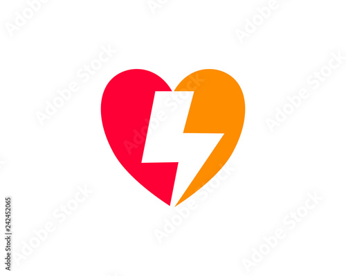 Love Lighting Bolt Energy Logo Template