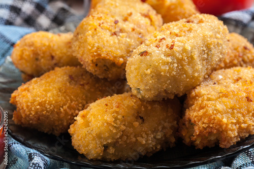 Tableau sur toile Homemade croquettes of jamon ham