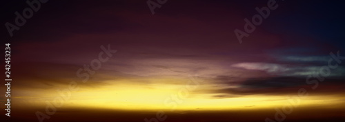 Dark Dramatic Sky - sunrise panoramic landscape background. Depression concept. .