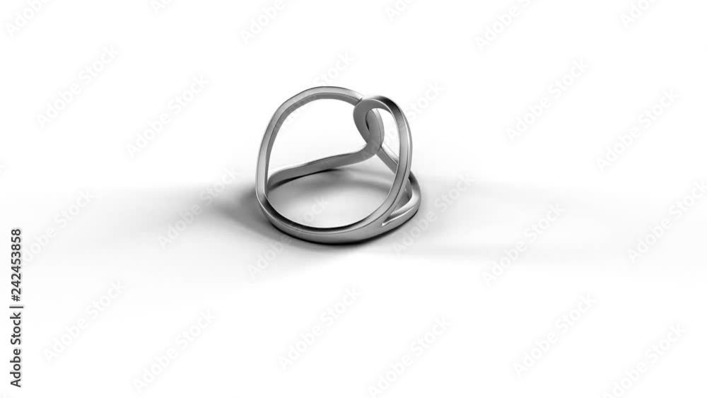 Infinity shaped silver ring 3d render illustration Infinity shaped silver ring 3d render illustration