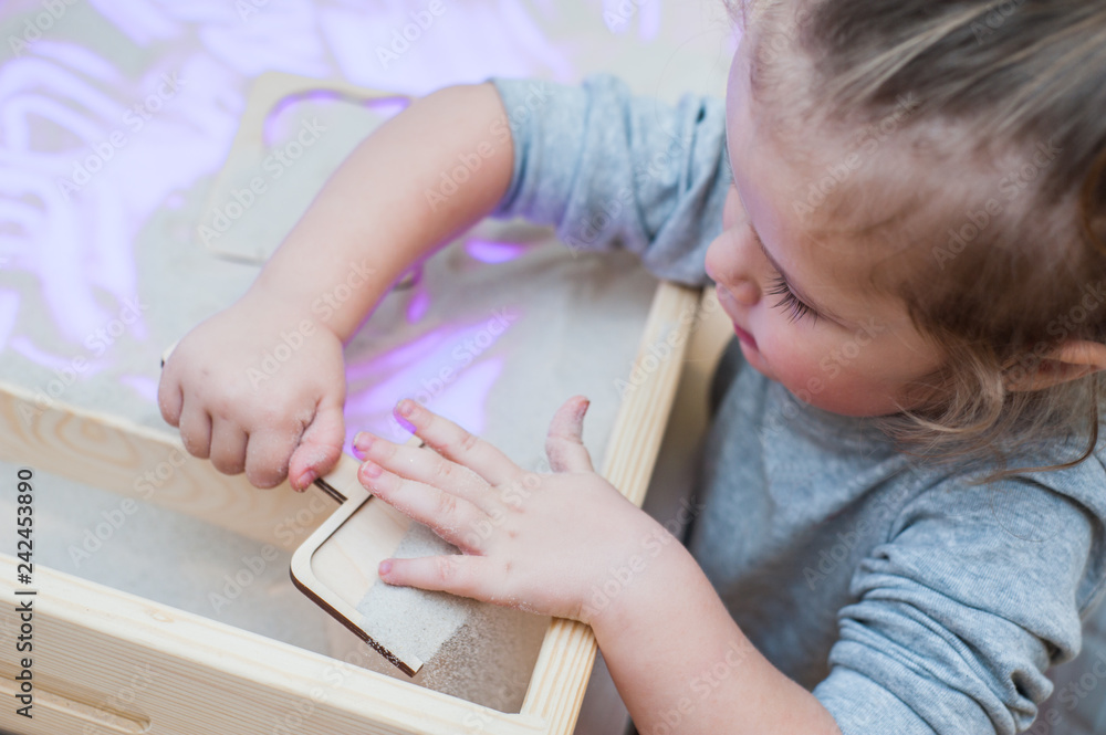 Children paint in the sand, sand animation Children paint in the sand, sand animation