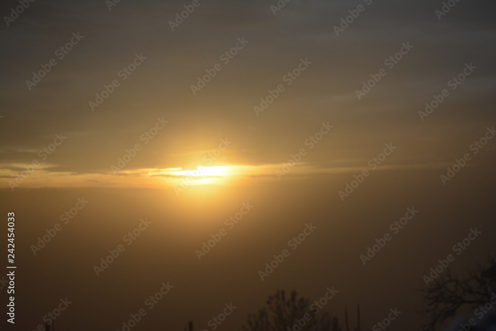 gloomy cold winter day with a great sunset gloomy cold winter day with a great sunset