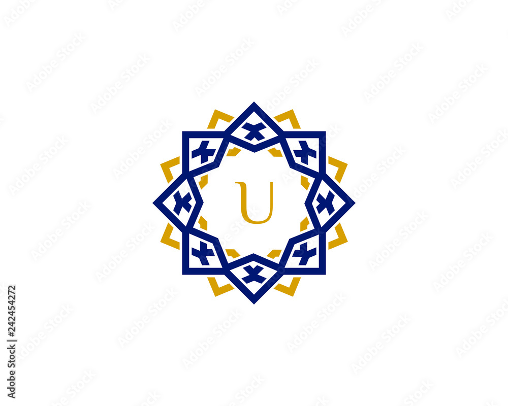 U initial letter logo with luxury ornament U initial letter logo with luxury ornament