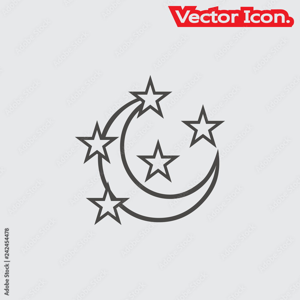 moon star icon isolated sign symbol and flat style for app, web and digital design. Vector illustration. moon star icon isolated sign symbol and flat style for app, web and digital design. Vector illustration.