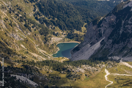 Krn lake from mount Krn photo