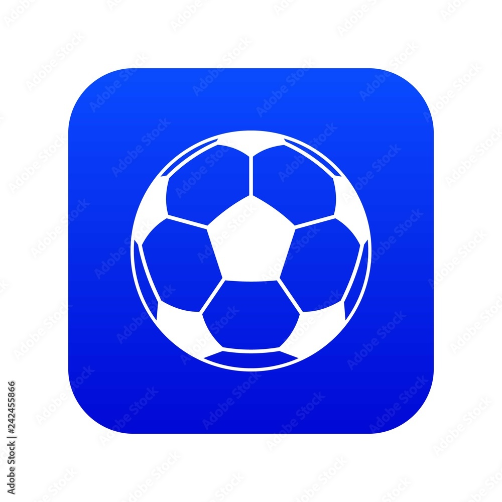 Football or soccer ball icon digital blue for any design isolated on white vector illustration Football or soccer ball icon digital blue for any design isolated on white vector illustration