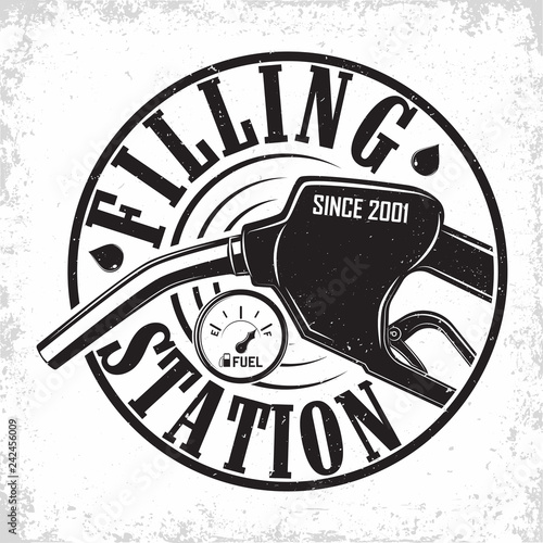 Vintage filling station emblem design