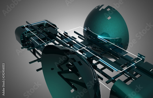 3d abstract background spaceship .3d illustration