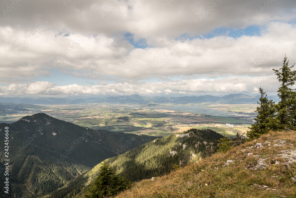 Fototapeta premium beautiful landscape of Liptov region from Poludnica hill in Nizke Tatry mountains in Slovakia