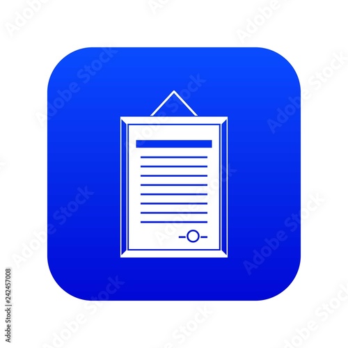 Sertificate icon digital blue for any design isolated on white vector illustration
