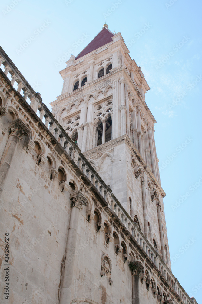 cathedral in Trogir Croatia, view from ground level