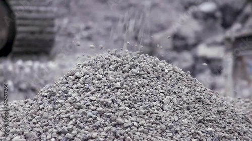 Stone crushing machine. Recycling stones. Career.