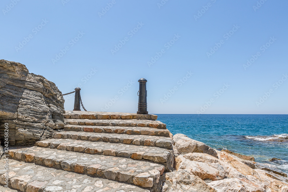 Stone stairway in a coastal area of southern Spain, Almunecar