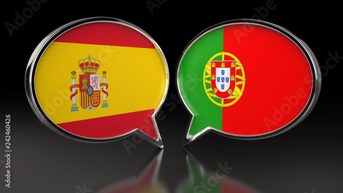 Spain and Portugal flags with Speech Bubbles. 3D illustration Free Download Spain and Portugal flags with Speech Bubbles. 3D illustration - GFXLoad