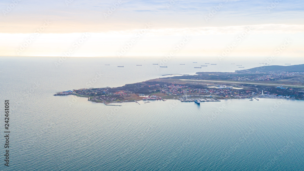 bay with ships