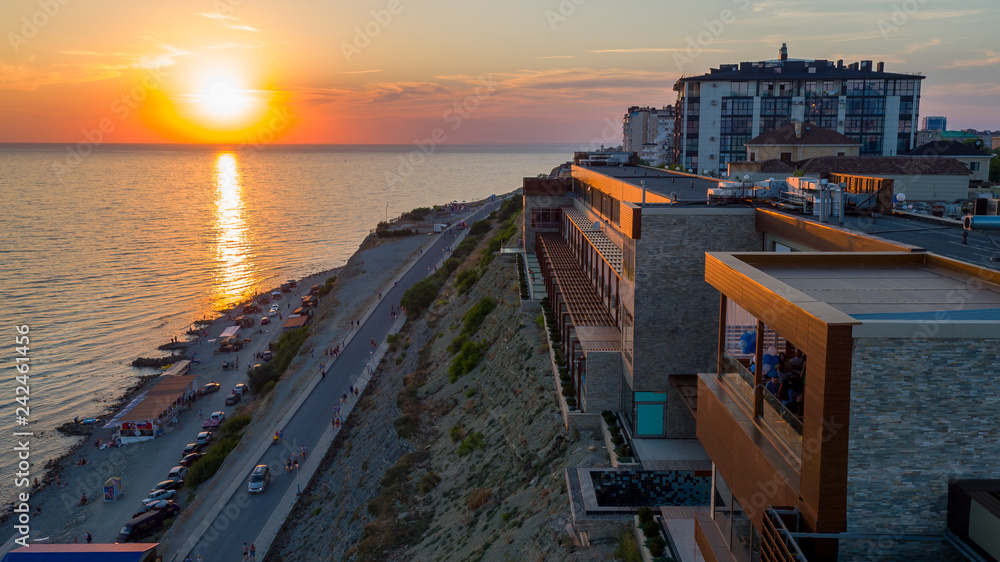 sunset on the coast