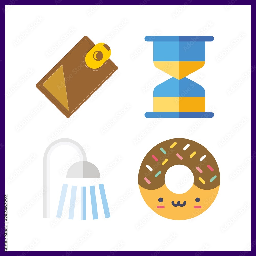 4 falling icon. Vector illustration falling set. hourglass and donut icons for falling works 4 falling icon. Vector illustration falling set. hourglass and donut icons for falling works