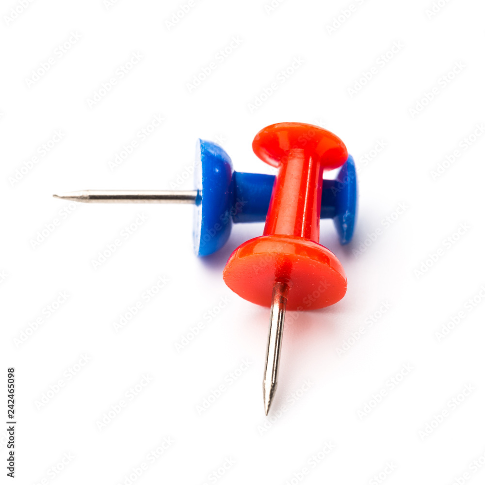 Colour pins isolated on white background Colour pins isolated on white background