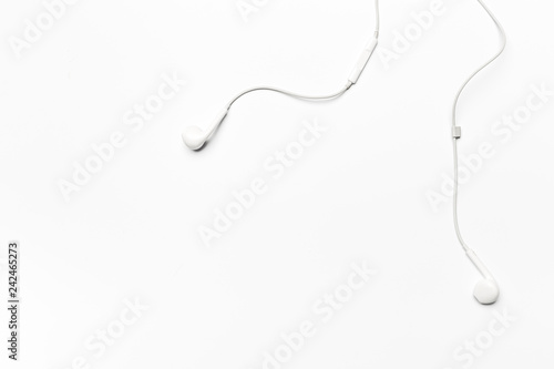 white Earphones isolated on white background