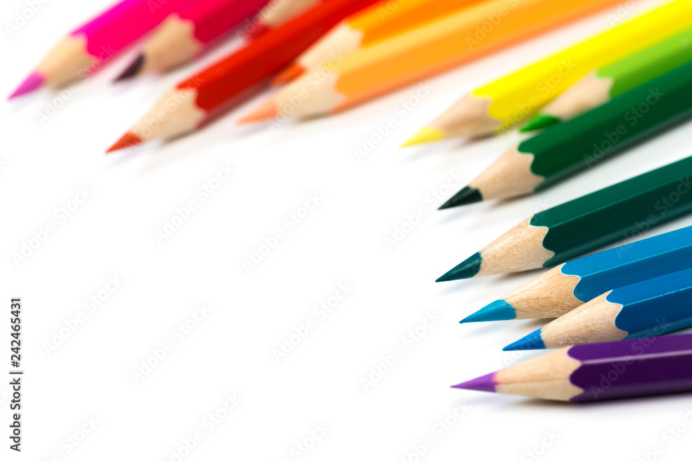 color pencils isolated on white background color pencils isolated on white background