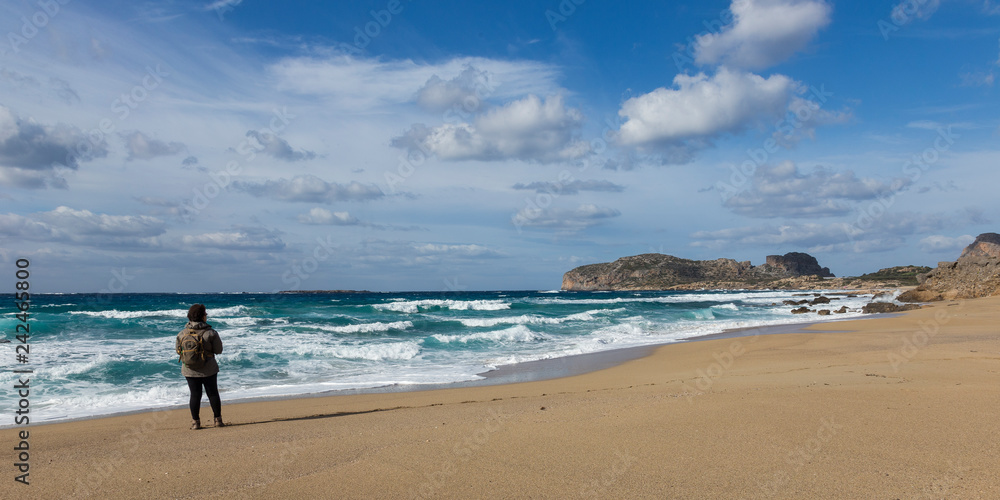 Coastline and beach at Falasarna in Crete Greece Coastline and beach at Falasarna in Crete Greece