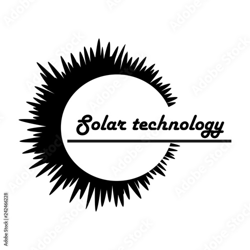 Abstract logo. Universal energy vector. Icon solar eclipse. Solar technology