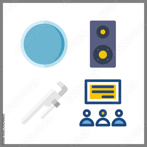 4 workshop icon. Vector illustration workshop set. crucible and reparation icons for workshop works