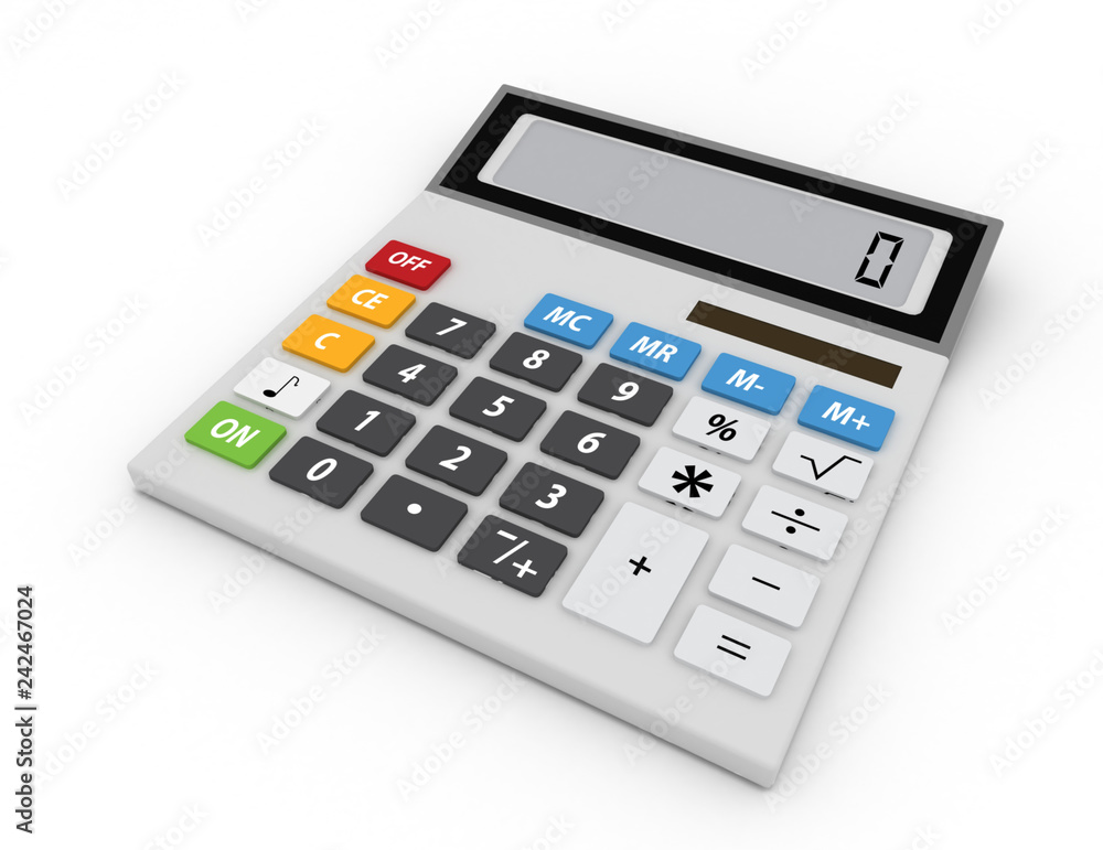 Electronic calculator isolated on white background Electronic calculator isolated on white background