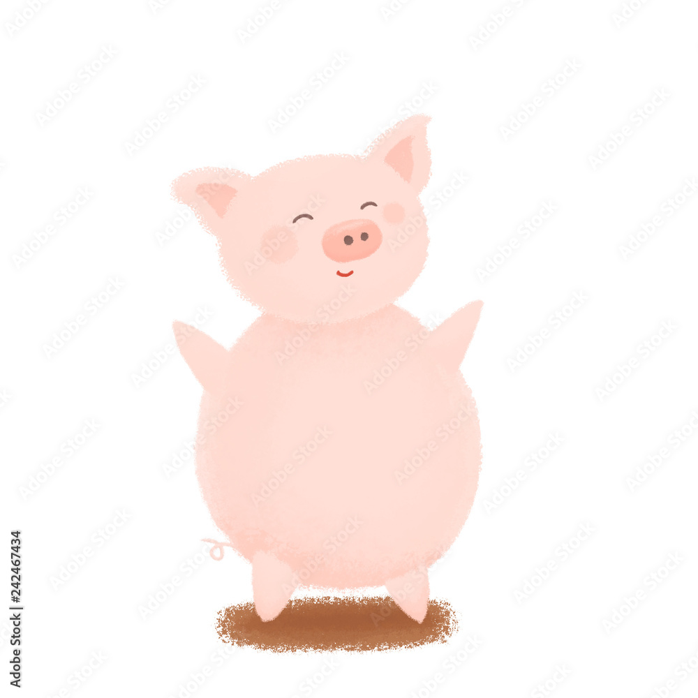Pink pig . Chinese New Year. The year of the pig. Pink pig . Chinese New Year. The year of the pig.