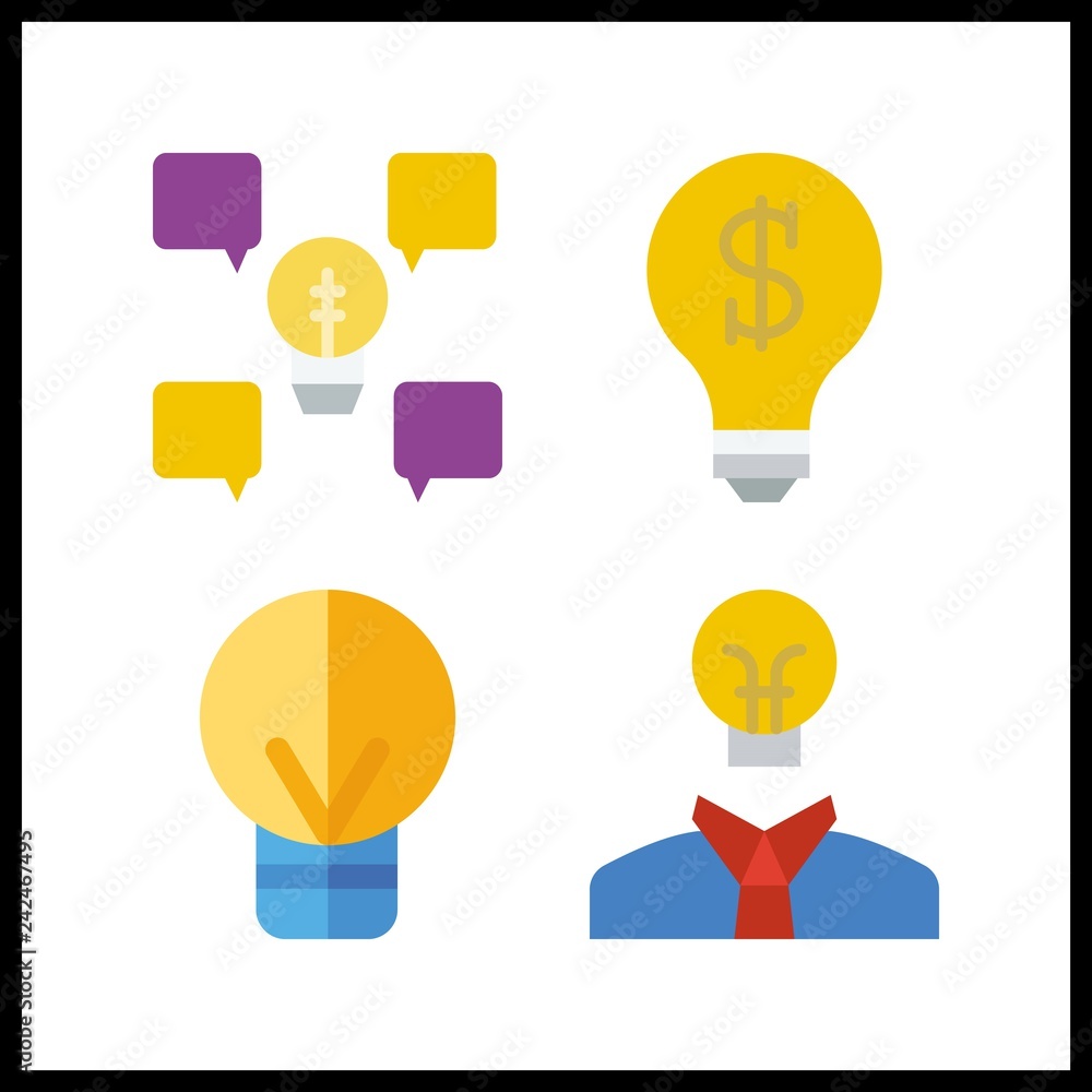 4 lightbulb icon. Vector illustration lightbulb set. idea icons for lightbulb works 4 lightbulb icon. Vector illustration lightbulb set. idea icons for lightbulb works