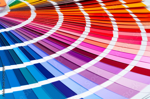 Color fan deck with samples of various paint