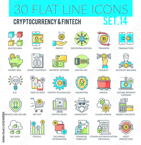 Cryptocurrency and Fintech Icons