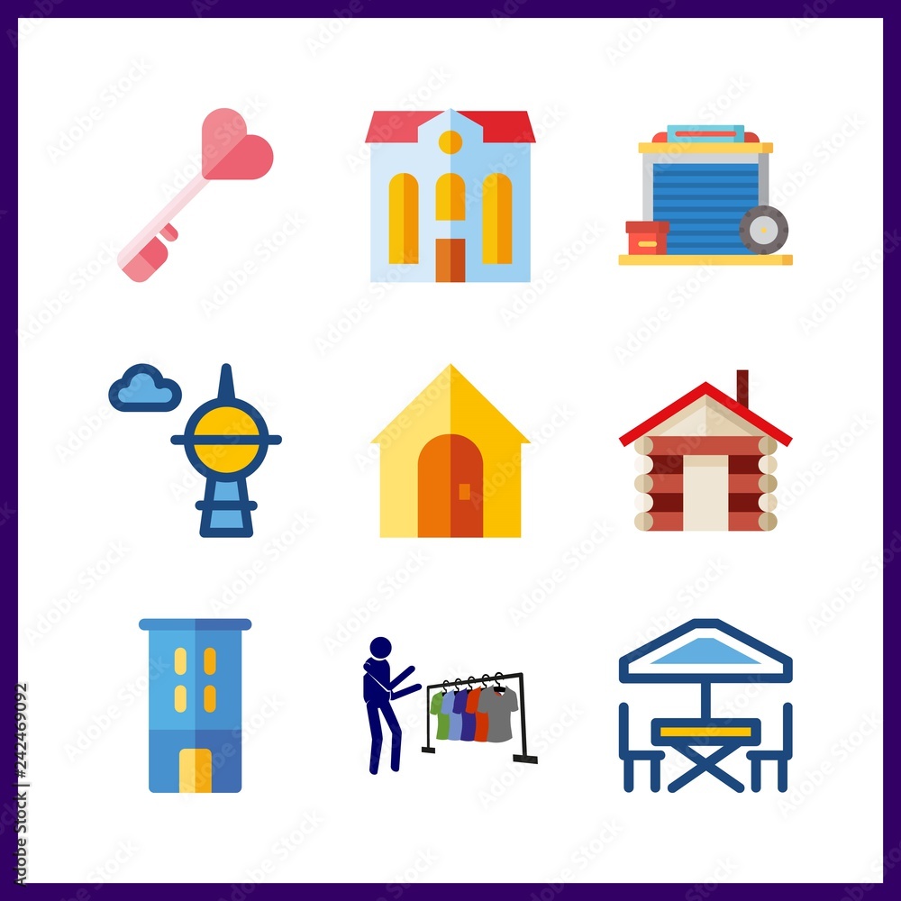 9 estate icon. Vector illustration estate set. buyer and house icons for estate works 9 estate icon. Vector illustration estate set. buyer and house icons for estate works