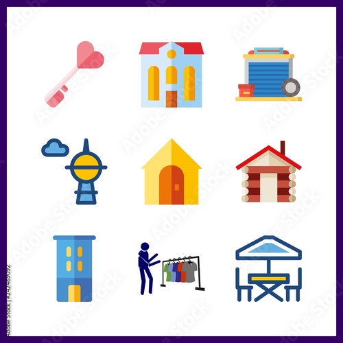 9 estate icon. Vector illustration estate set. buyer and house icons for estate works