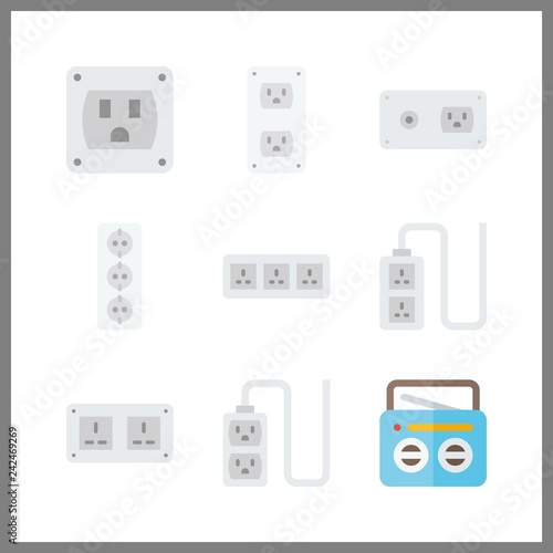 9 switch icon. Vector illustration switch set. radio and socket icons for switch works