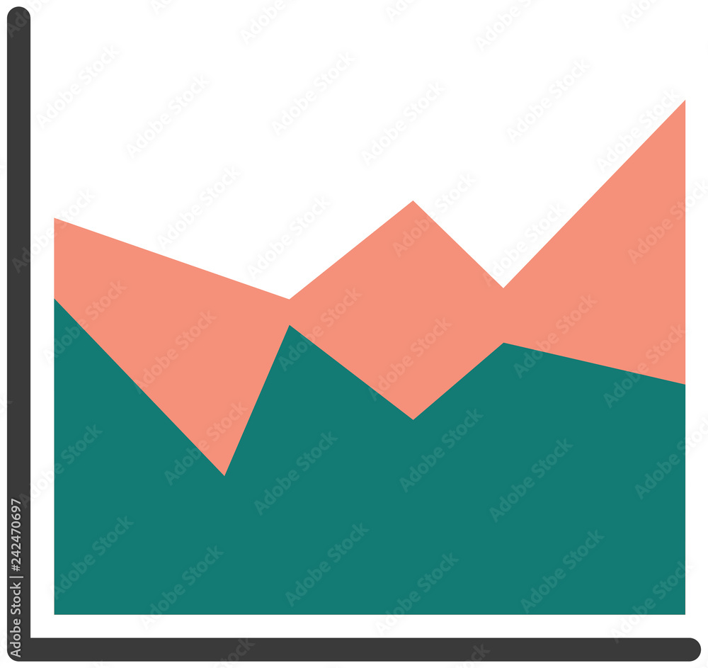 Stream Graph, vector illustration on white background Stream Graph, vector illustration on white background