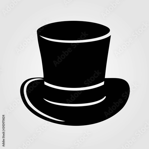 Top hat icon isolated on white background. Vector illustration.