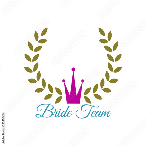 Bride Team, laurel wreath with crown