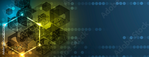 Abstract hexagon background. Technology poligonal design. Digital futuristic minimalism