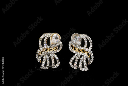 American diamond silver jewelry pair of earrings for woman fashion 