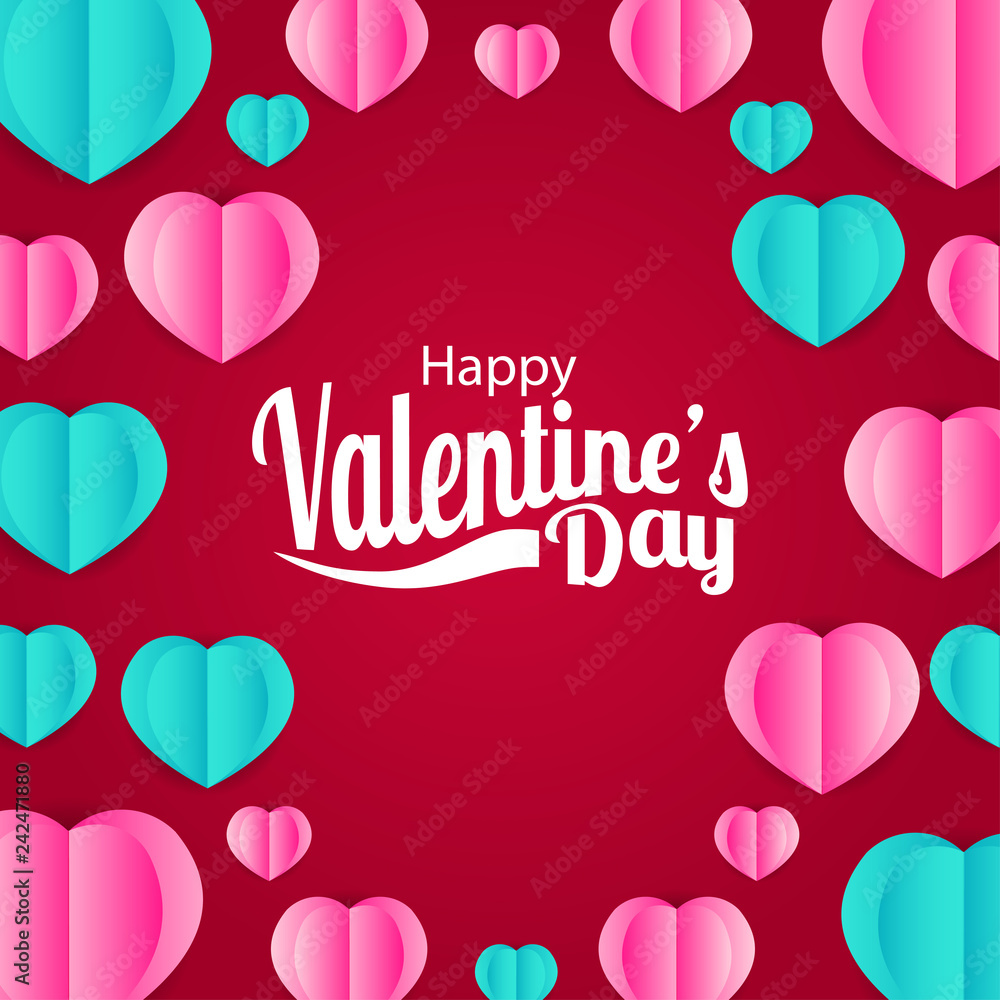 illustration love and valentine's day banner template