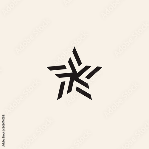 Stylized linear shape star logo design template