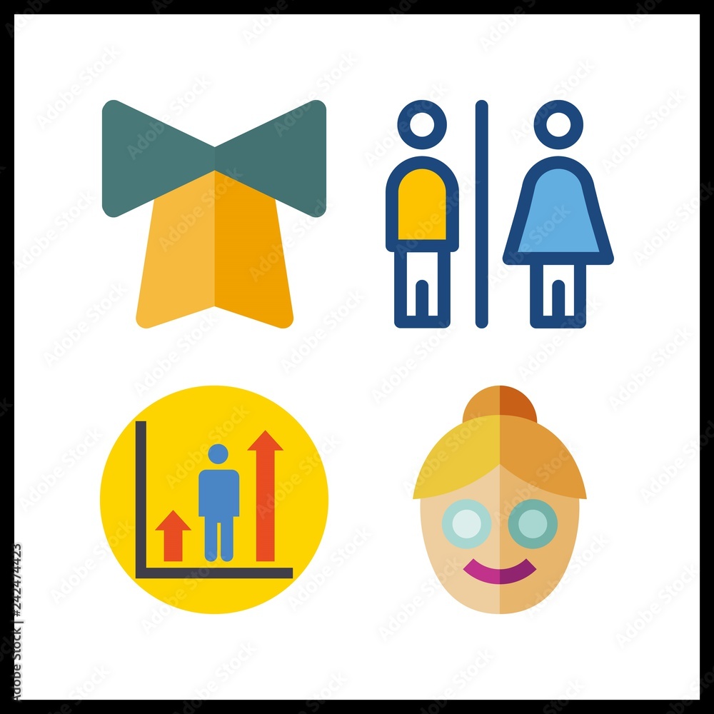 4 up icon. Vector illustration up set. toilet and bell icons for up works 4 up icon. Vector illustration up set. toilet and bell icons for up works