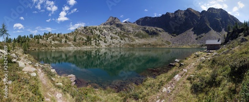 Mountain lake Lago di Mognola, Panorama, Fusio, Ticino, Switzerland, Europe photo