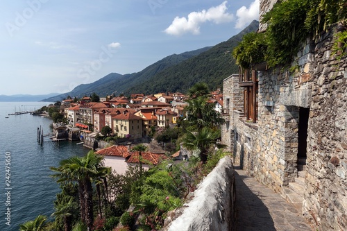 View of Cannero Riviera and Lago Maggiore, Piedmont, Italy photo