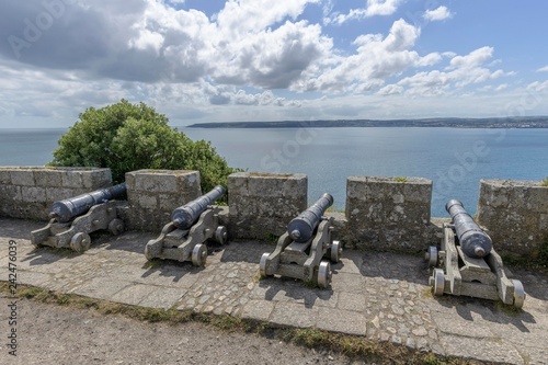 Cannons in the castle, St. Michael's Mount, Marazion, Cornwall, England, Great Britain photo