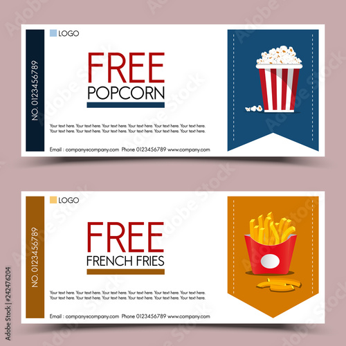 free popcorn and french fries coupon